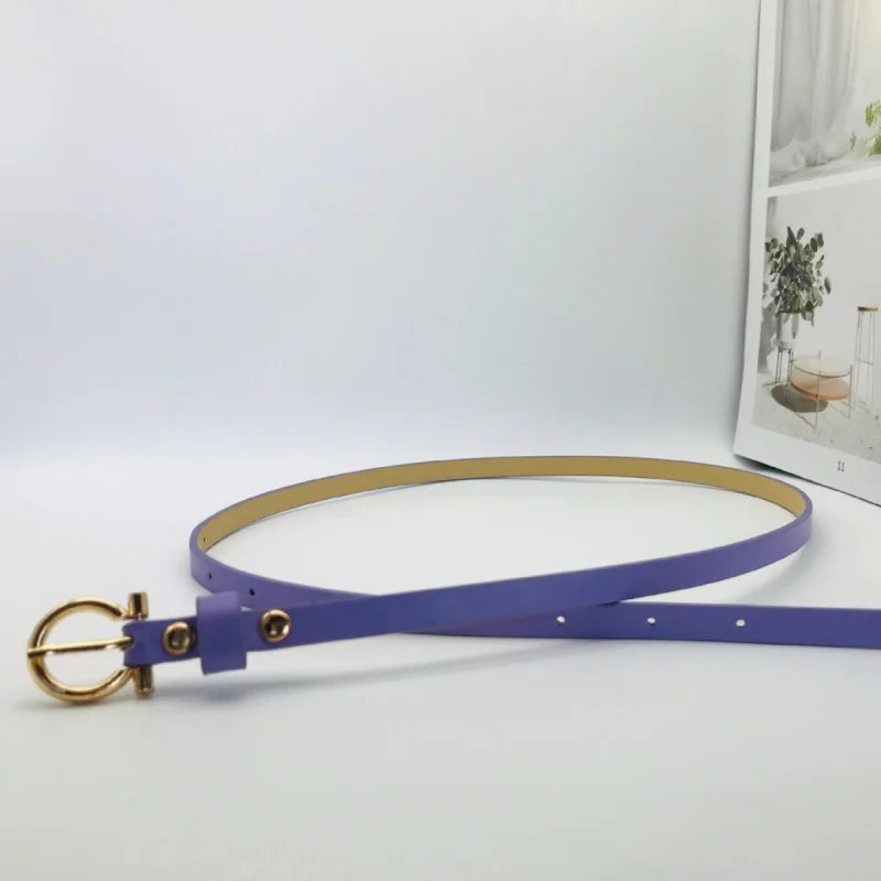 Trendy New Simple Women's Belt Versatile Retro Thin Waist Belt Korean Style for Suit Dress Multiple Colors Available