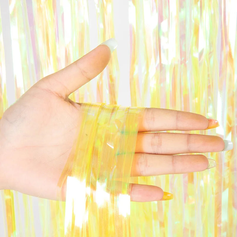 PartyPro Lametta Vorhang Glitzer - 1x2 m, Folie, leicht