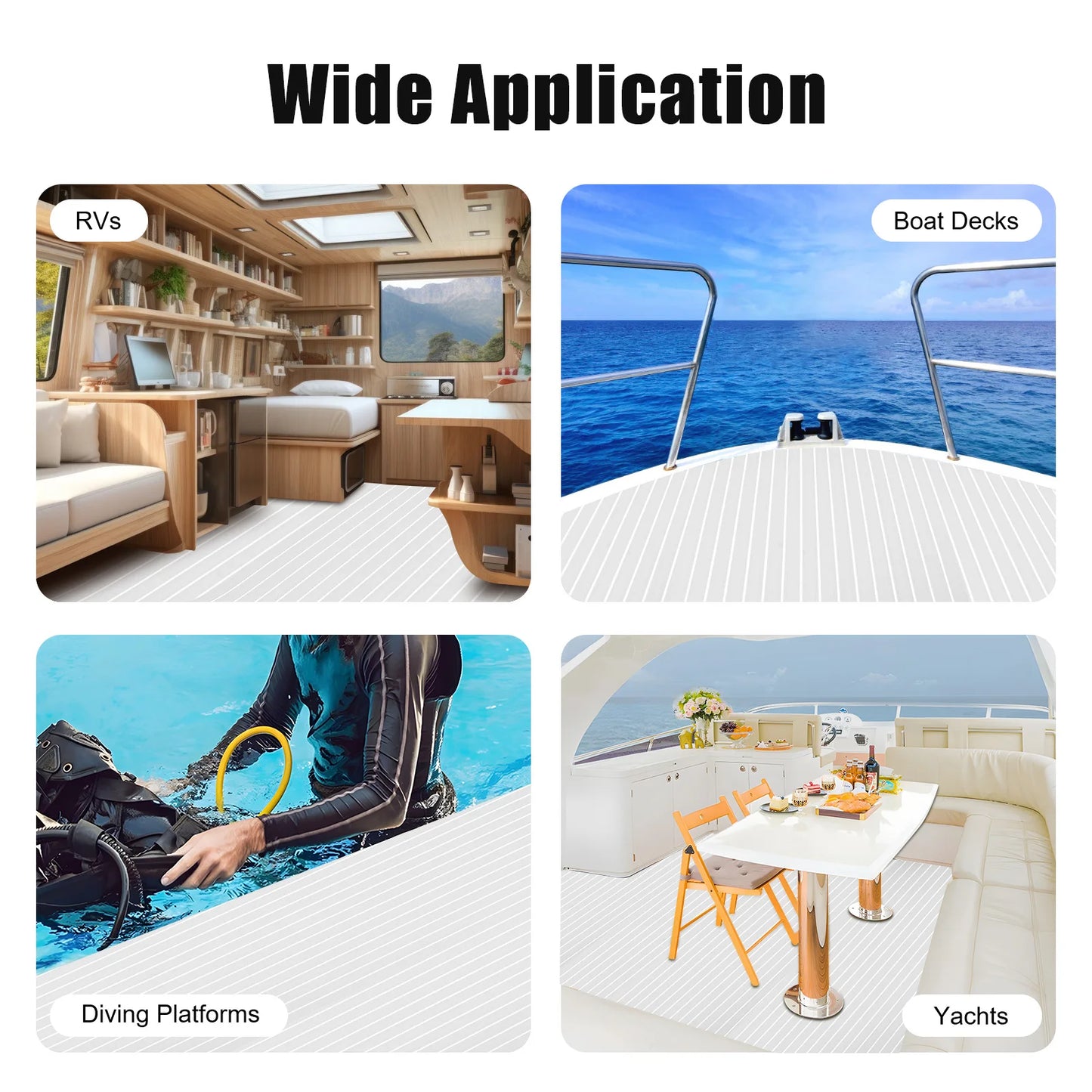 90*240cm EVA RV Floor Mat Marine Boat Yacht Flooring Anti-Slip Mat Decking Sheet Pad Self Adhesive Vehicle Pad for Boat RVs