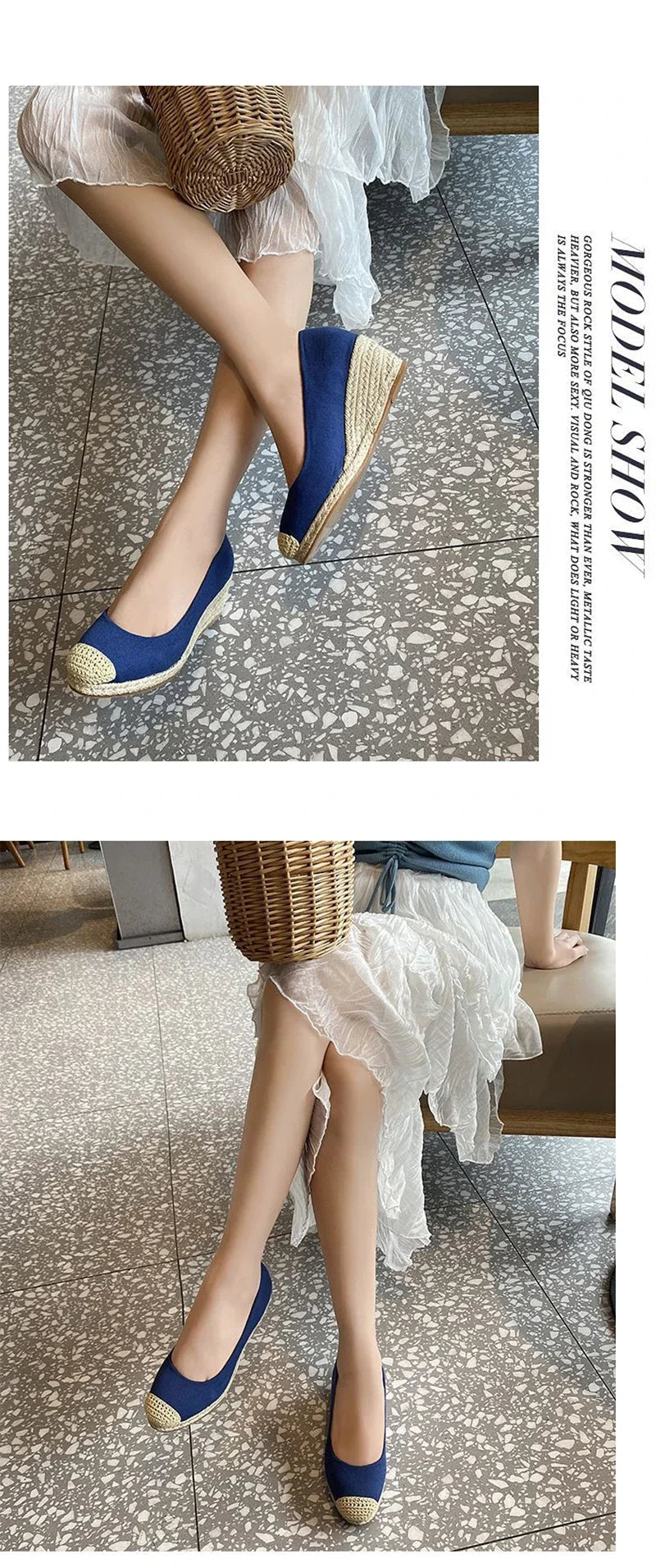 New Spring Summer Fashion High Heels Women Party Shoes Brand Elegant Ladies Wedges 6cm Women Pumps Black Blue Plus Size 42 DX296