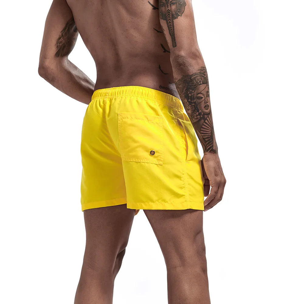 Herren Schnelltrocknende Board Shorts Schwimmhose Badeanzug Atmungsaktiv Kordelzug Mit Taschen