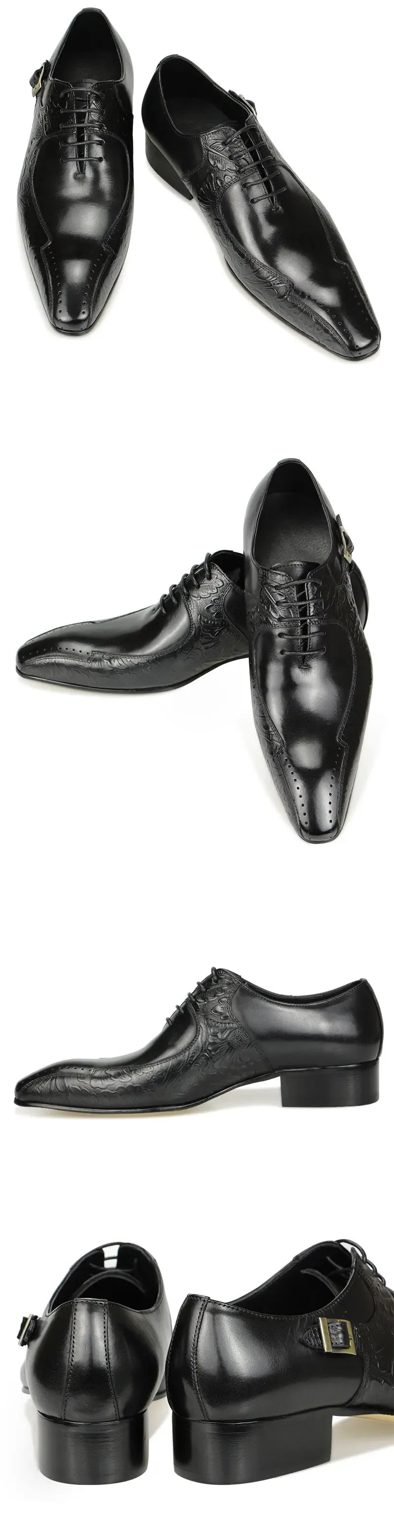 Herren-Schuhe 2025: Elegant-Black Cow-Leather - Business Dress Collection - Golden Bridge Store