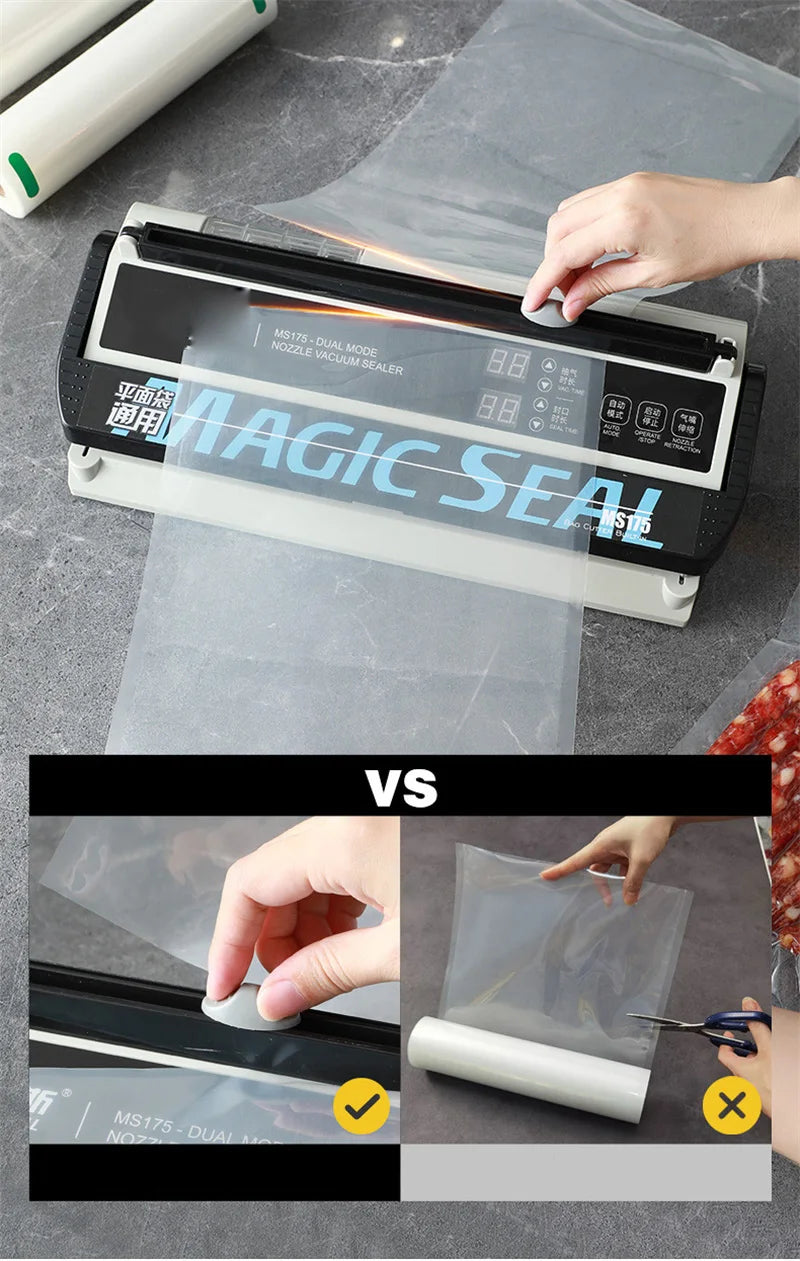 MS175 Vacuum Sealer Machine Wet Vacuum Sealer Packaging Machine Professional Food Plastic Bag Sealer 220V/110V