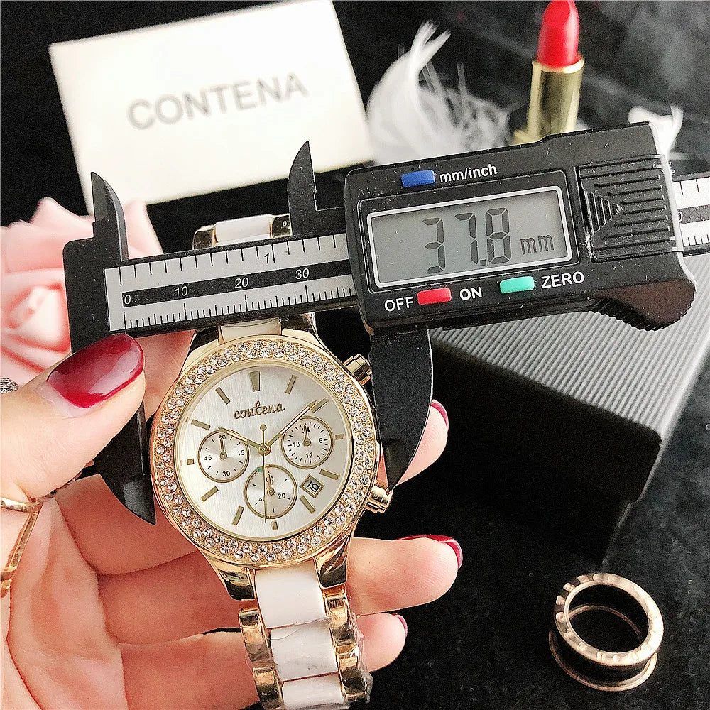 Luxus-Uhren 2025: Top Brand Fashion Rhinestone - Elegant Rose Gold Ladies Bracelet Quartz Collection