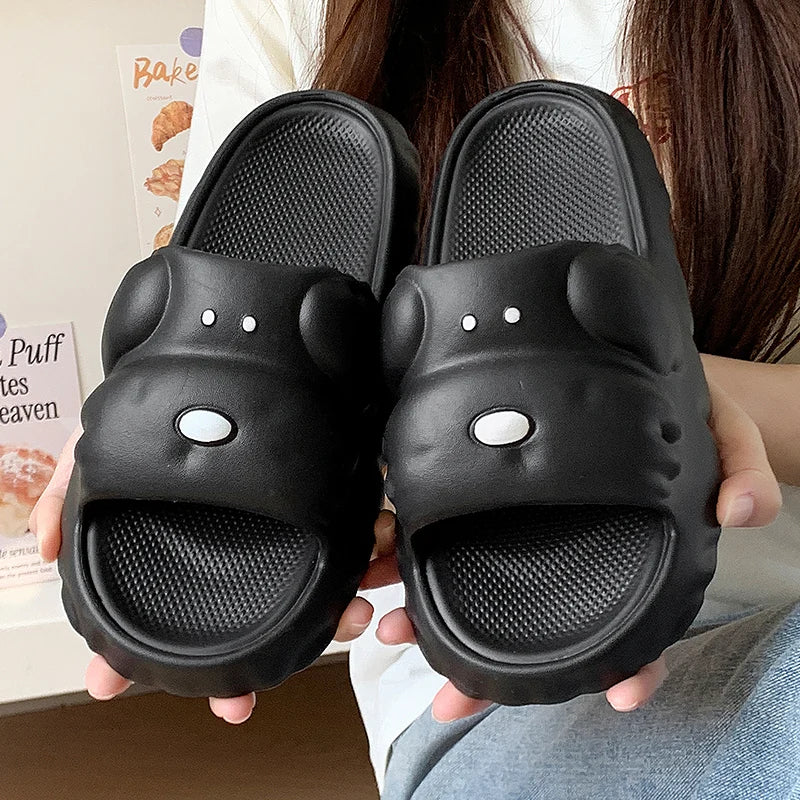 New Cartoon Summer Beach Slippers for Women Thick Sole Anti Slip Bathroom Home Slippers Woman Lightweight Soft EVA Flip Flops