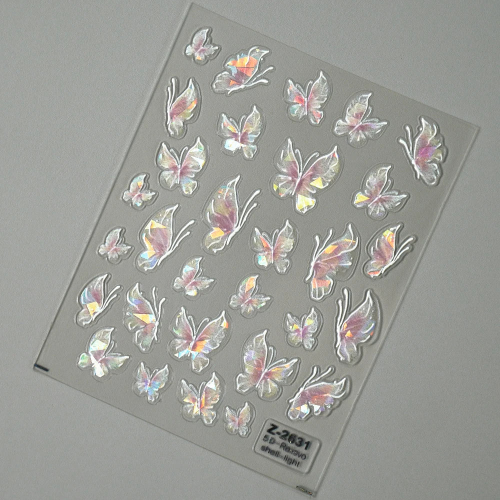 Autocolant Leidankou 5D cu fluturi pentru unghii - 14x7.2cm 1 buc