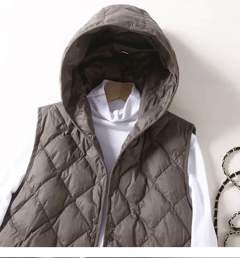 Vestă cu glugă Lumi coreeană - bumbac cu puf, 30–50%