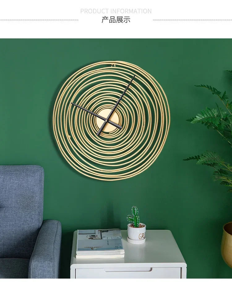 Fashion Creative Round Wall Clock Home Decoration for Bedroom Living Room Super Silent Design Metal Wall Hanging Clocks Watch