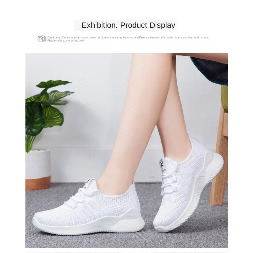 Shoes for women 2025 new casual fashion running shoes flying woven breathable women's shoes soft sole trend sneakers women