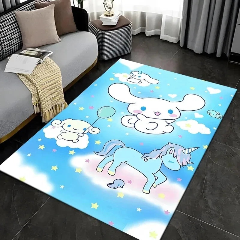 Cute cartoon Sanrio cinnamon dog printed carpet kids room game non-slip soft floor mat living room bedroom home decoration