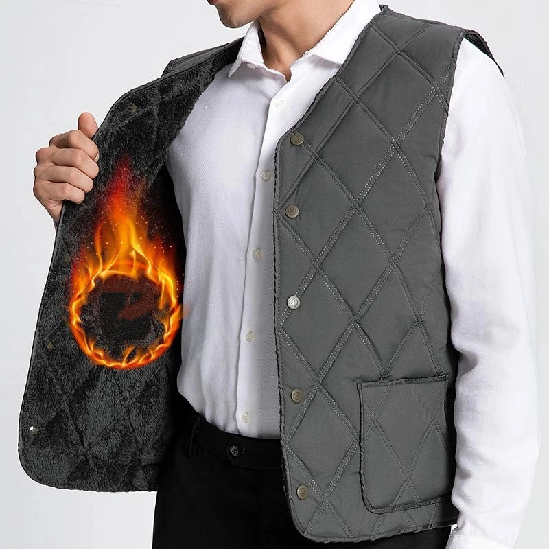 AlpenFit Slim Warme Daunenweste - Baumwolle, Vlies Gr. M-L