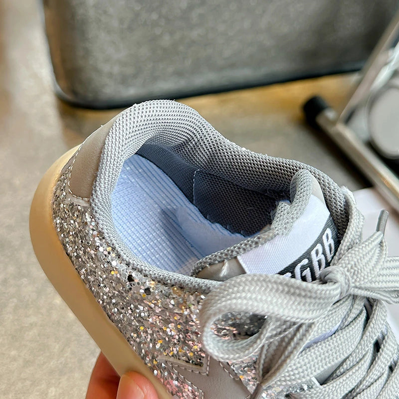 Mädchen Schuhe 2025 Frühling Neu Casual Vielseitig Kleine Mädchen Stern Sneakers Frühling Und Herbst Kinder Sport Schuhe