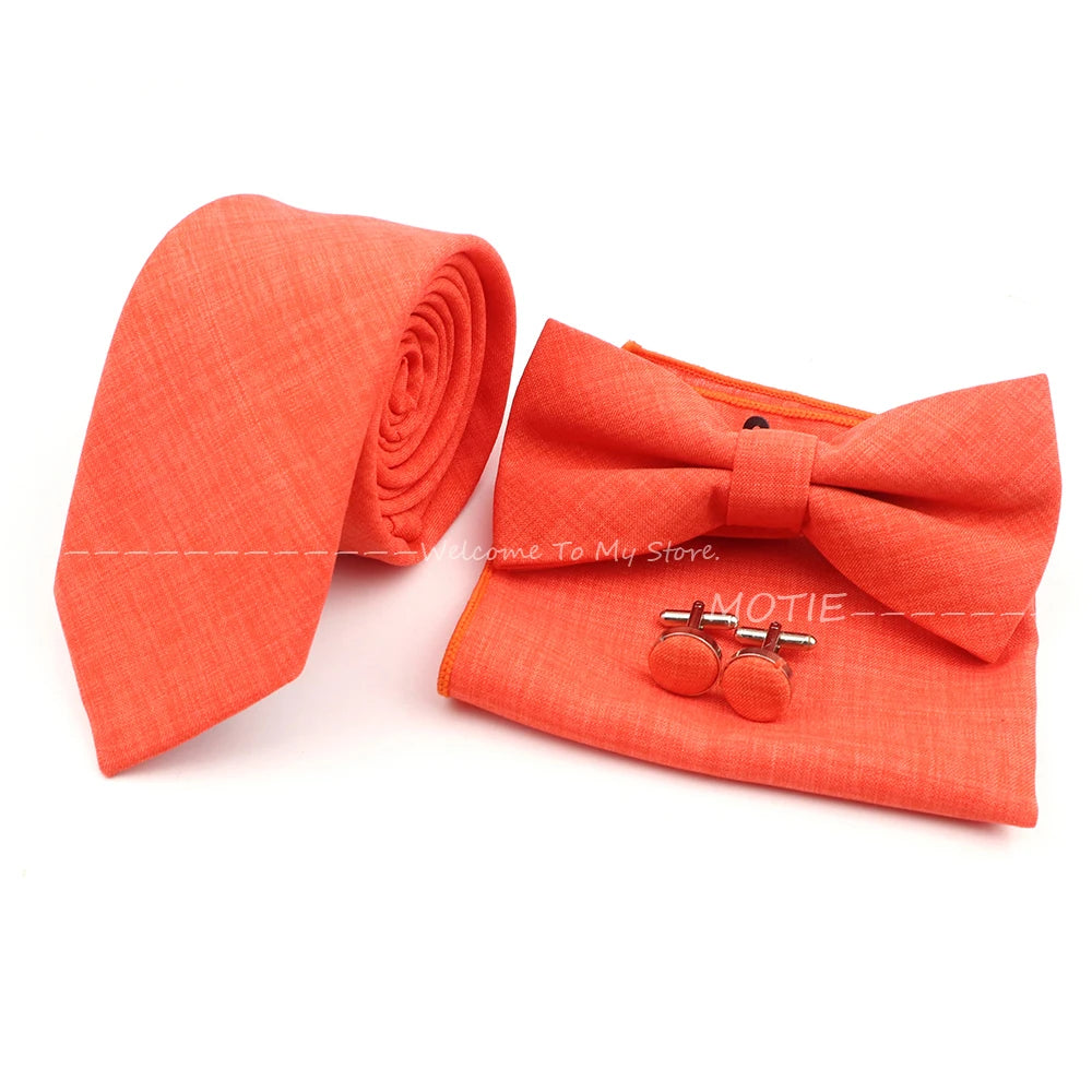 Neues Design 27-farbiger Männer-Accessories-Set: Klassische Baumwoll-Taschentuch, Manschettenknöpfe, Fliege für Hochzeit, Party, Geschenke