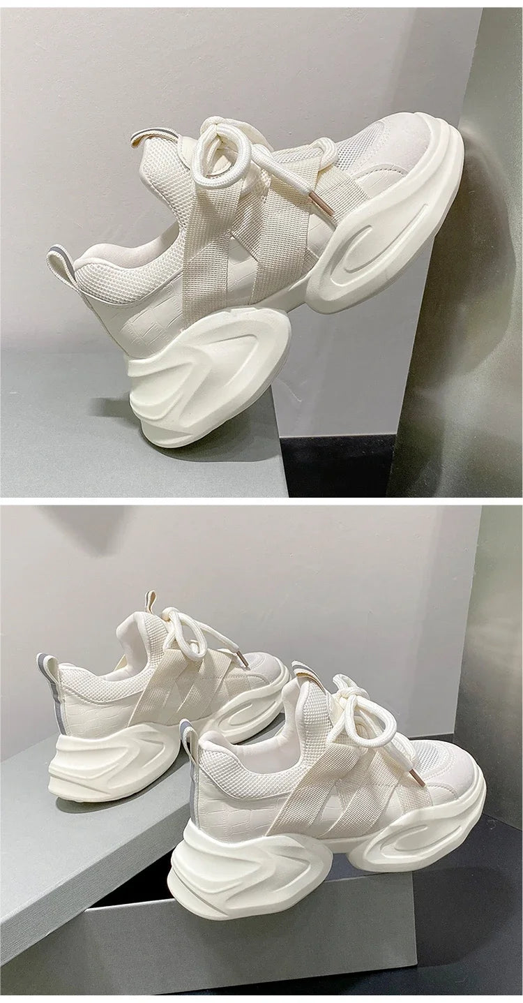 GXMGST Damen Sneaker Atmungsaktiv - PU Material, Flach