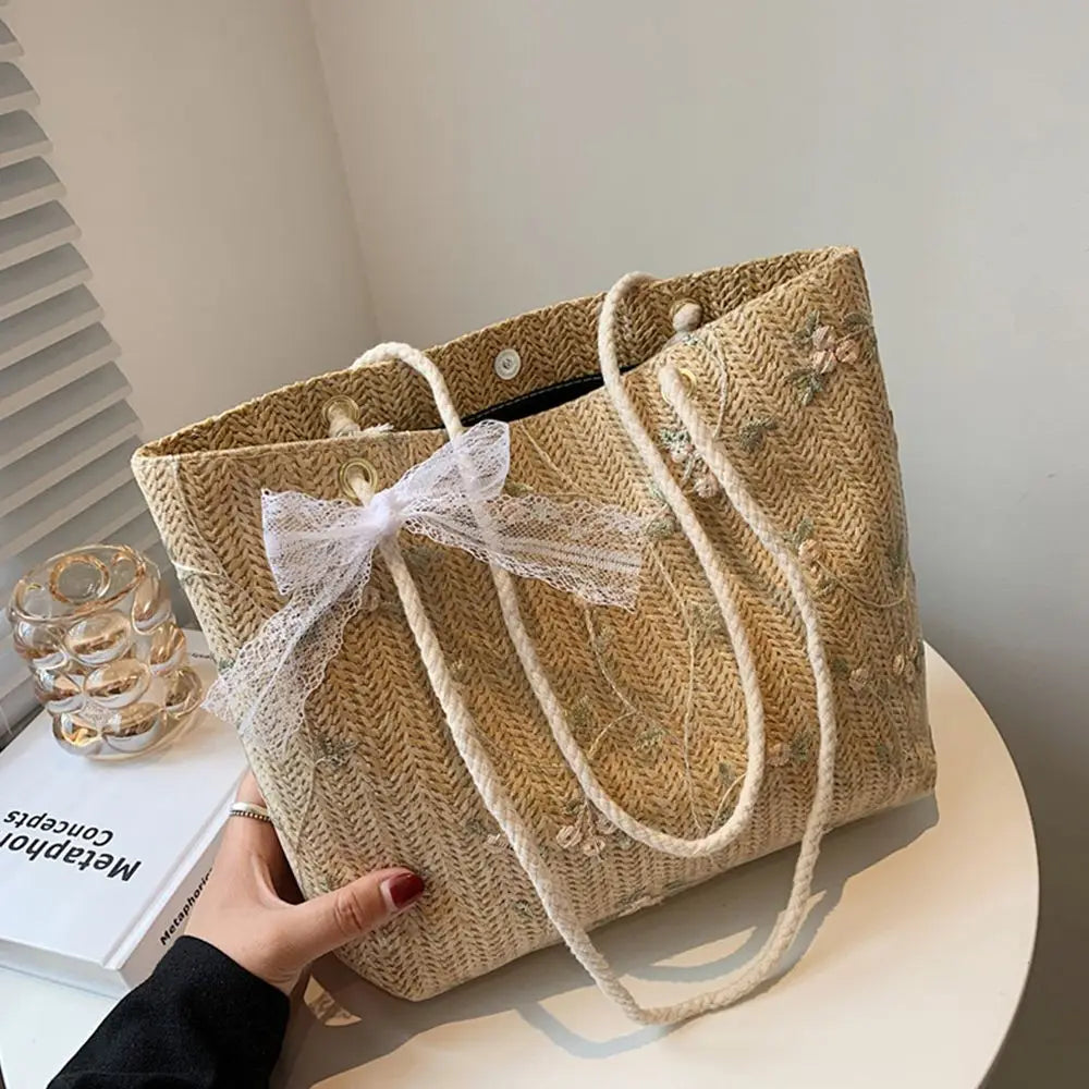 Beach Woven Large Capacity Tote Shoulder Bag Handbags Straw Bags