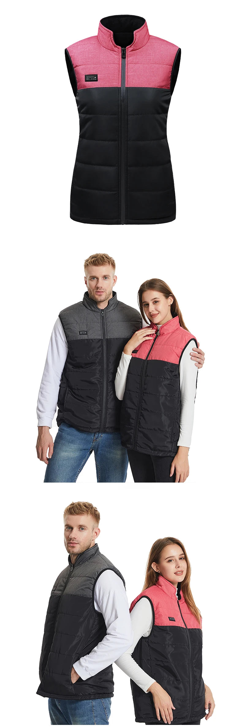 NUOYING Beheizte Weste USB Warmhaltejacke - Kapazität 2600mAh, Leistung 5V 2,0 A, Größe M