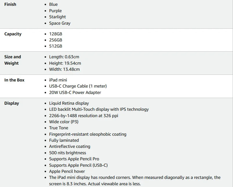 iPad Mini A17 Pro de la Captain.HF - 8,3 inch, 6 nuclee, 128 GB