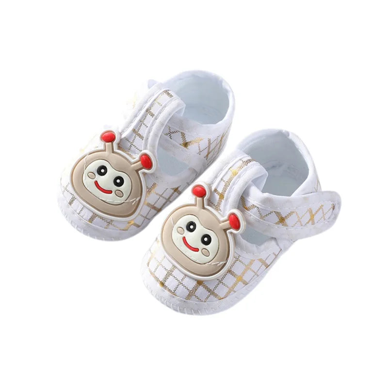 Frühling Herbst Baby Schuhe 2025 - Koreanischer Stil Cartoon Auto Muster - Weiche Sohle Stoff Schuhe 0-8 Monate