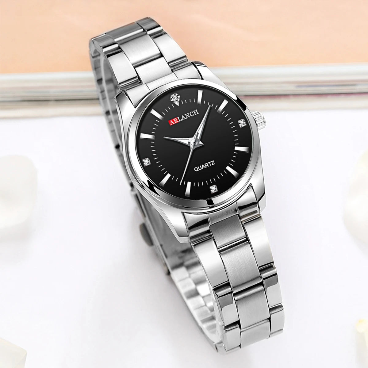 Damen-Uhr 2025: VA VA VOOM Luxury Women's Watch 29mm Fashionable Stainless Steel - Rhinestone Pink Minimalist Girl Clock Outdoor Travel Women Wrist Watches Collection