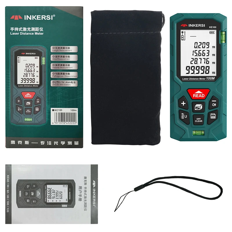 INKERSI Laser Rangefinder Digital Tape Measure 40M/70M/120m