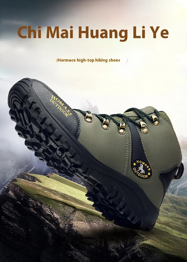 Shoes for Men 2024 New Men Sneakers Leather Waterproof Mountaineering Camping Hiking Shoes Thick Sole Comfortable Running Shoes