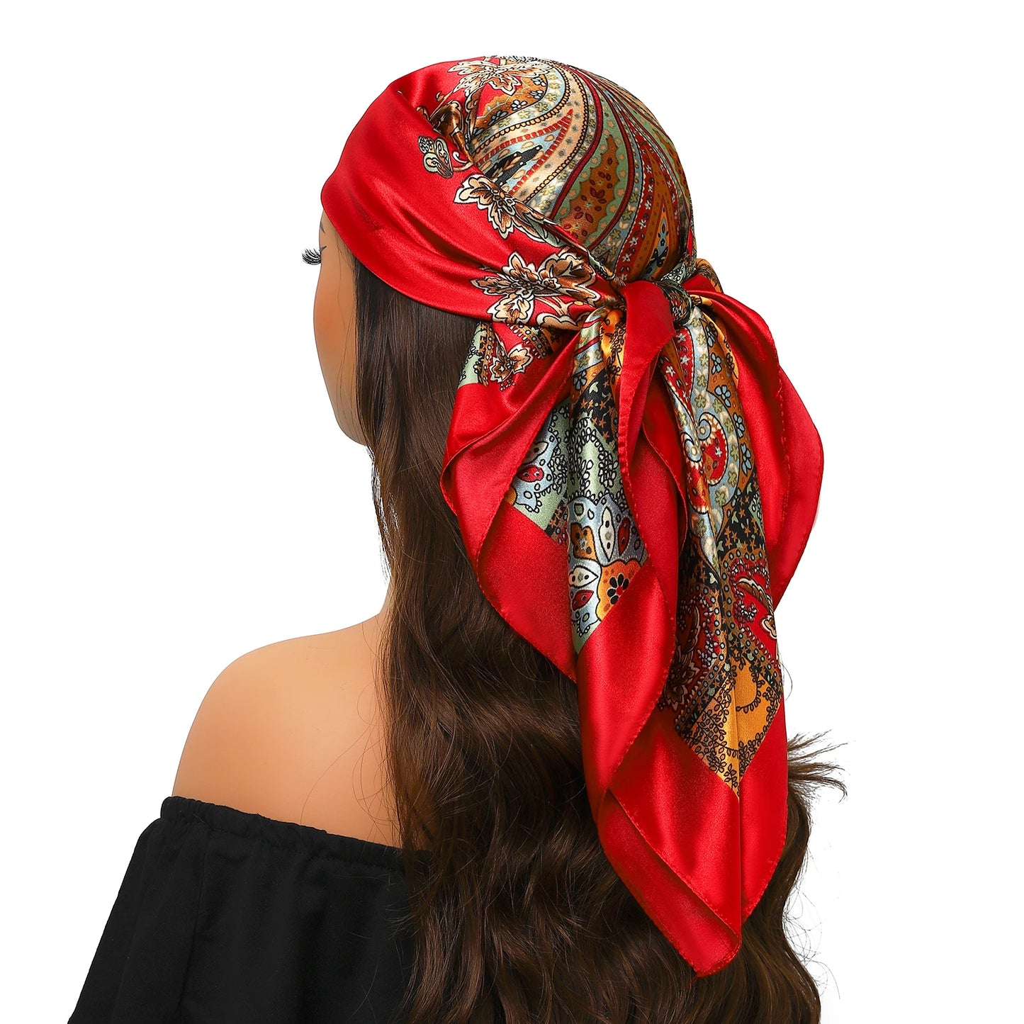 Kopf Foulard Seidenglanz - 90x90 cm Polyester weich