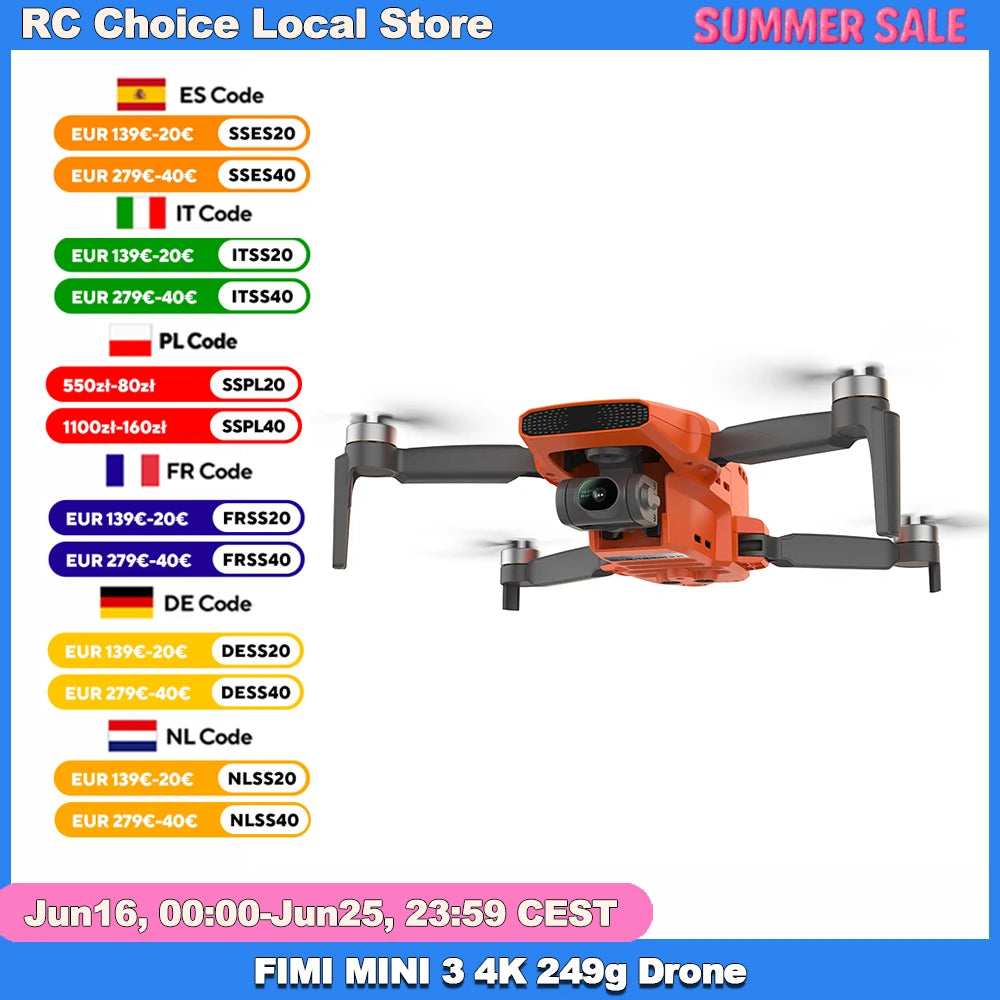FIMI MINI 3 new Camera Drone 249g 4K 60fps AI Super Night Video 9KM flight distance1/2-inch 48MP Sensor mini pro drone