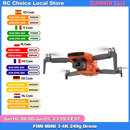 FIMI MINI 3 new Camera Drone 249g 4K 60fps AI Super Night Video 9KM flight distance1/2-inch 48MP Sensor mini pro drone