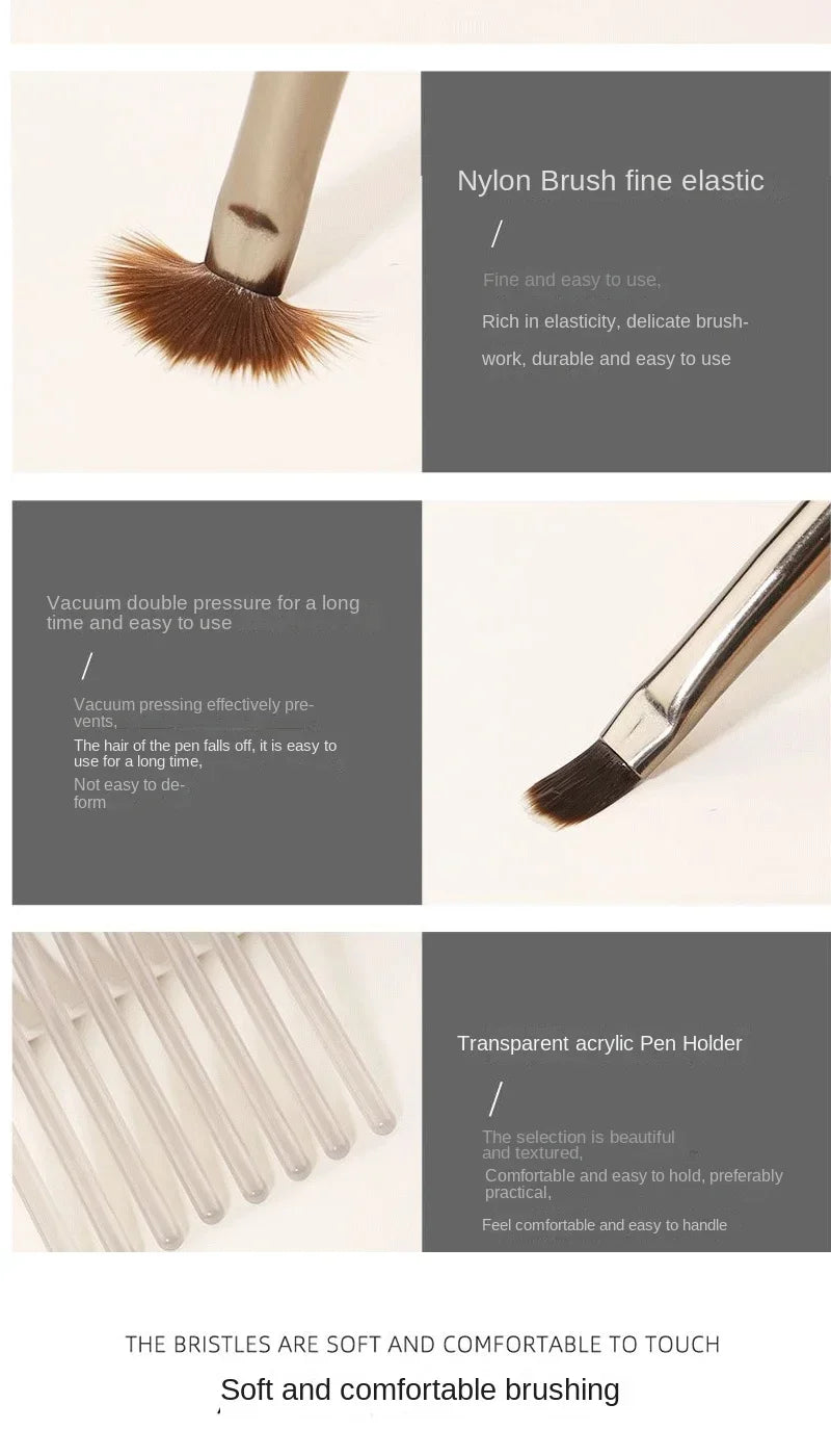 Set de 9 pensule pentru gel UV Choice Nail Art - 9 bucăți acrilice