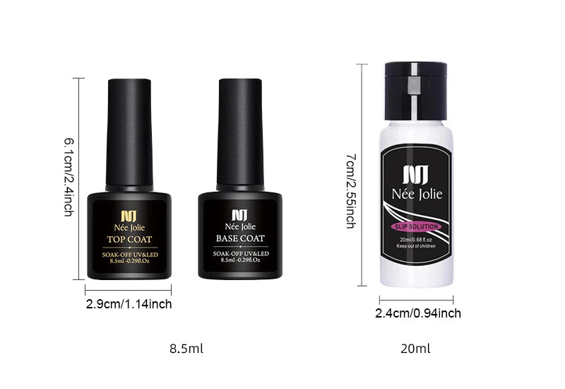 Poly Nail Gel Kit with 6W LED Lamp, All-In-One Set for Manicure, Semi-Permanent Extension Gel and Acrylic French Nails with Tool