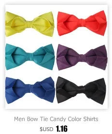 Solid Colors Polyester Adjustable Men's Accessory Set Elegant Pre-Tied Bow Tie Matching Pocket Square & Cufflinks for Wedding