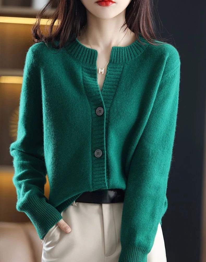 RankSweet Cardigan Winterschnitt Korean Style - Kuscheliger Strickpullover, Größe M, Gewicht 120–220 g/m²