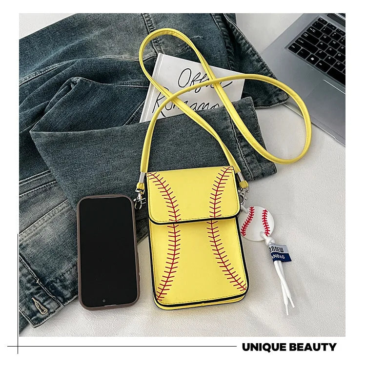 Fashion Vielseitige Umhängetaschen 2025 - Baseball Bedruckt Schultertasche - Handy Quadrat Taschen Personalisiert Schräg Kleine Geldbörse