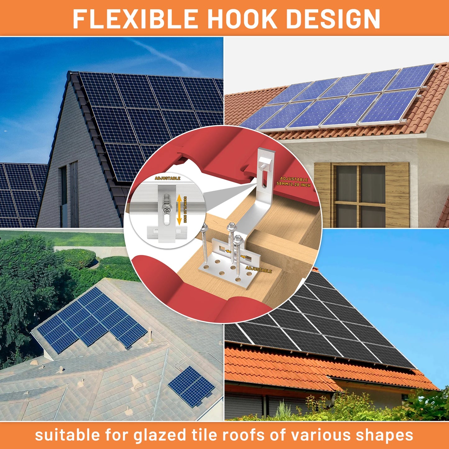 Solar-Montagesystem 2025 - CP-SETUNO Panel-Mounting-Set 300mm Aluminium Rail - Photovoltaik Befestigungssystem