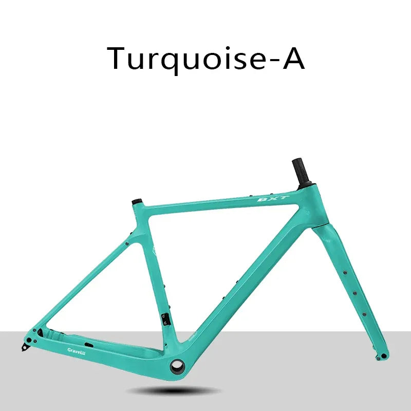 BXT Carbon Gravel Bike Frame Fully Hidden Cable Carbon Frame Fork Thru Axle Gravel Disc Brake Carbon MTB Road Bicycle Frame 27.5 - Golden Bridge Store