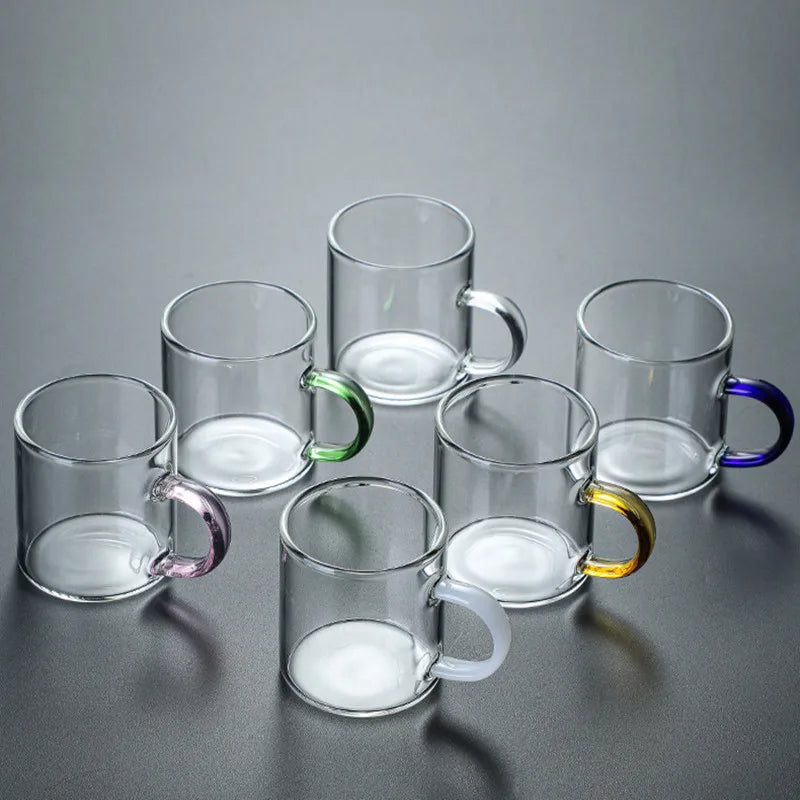 Relofy Glasbecher Set Eco 6er Mit Henkel - 200ml Klar