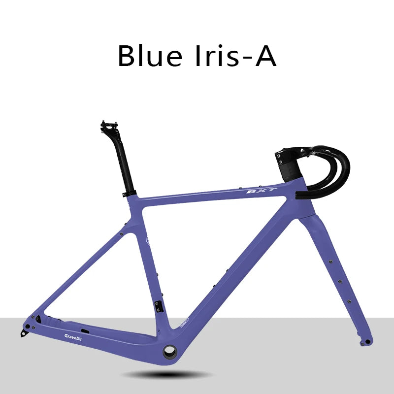BXT Disc Brake Carbon Gravel Bike Frame 700C/27.5er Max Use 47C/2.1 Tire Carbon Gravel Bicycle Frame Thru Axle Carbon MTB Frame