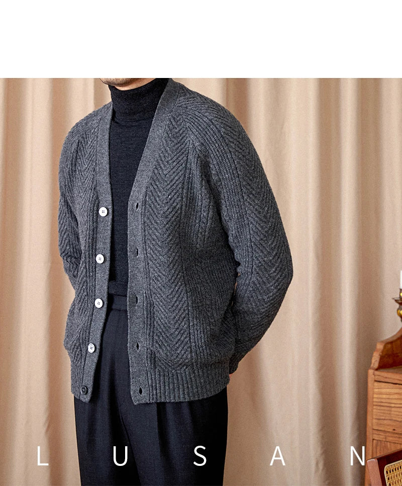 Heritage Vintage Wollcardigan V-Ausschnitt - Slim, Warm LXL