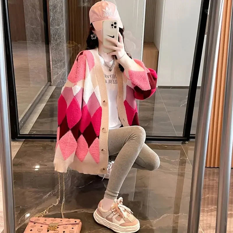 Shangkaka V-Neck Cardigan - Länge 26 Zoll Oder Mehr Gewicht 120 Bis 220 Gramm Pro Quadratmeter Lockere Passform