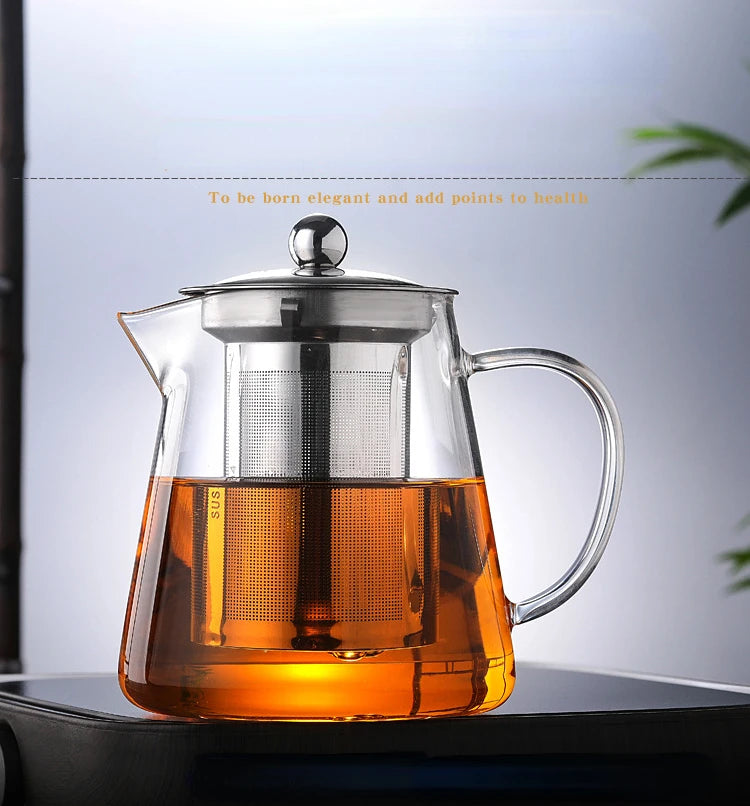 JUNBOPRO Teekanne Hitzebeständig - 850ml Borosilikat Glas