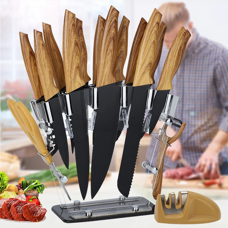 KüchenMeister 17tlg Messer Set Edelstahl - 20cm 17 Teile