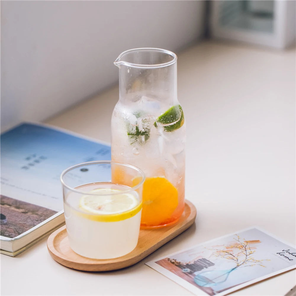 Glass Water Carafe Modern Minimalist Cold Hot Water Bottle Cup Sets Bedside Water Pitcher High Quality Milk Beverage Tea Bottle