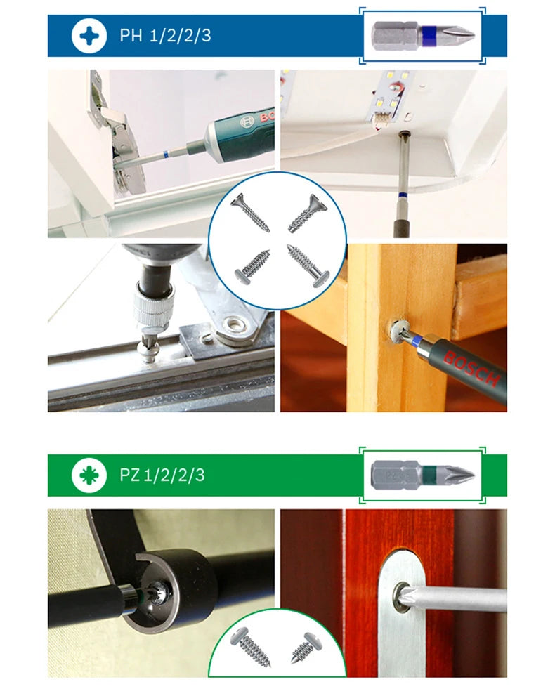 Bosch Screwdriver Bits 43 Pcs Rainbow Kit High Hardness Hand Drill Bit Screw 25Mm 75Mm Electric Screwdriver Bits for Power Tools