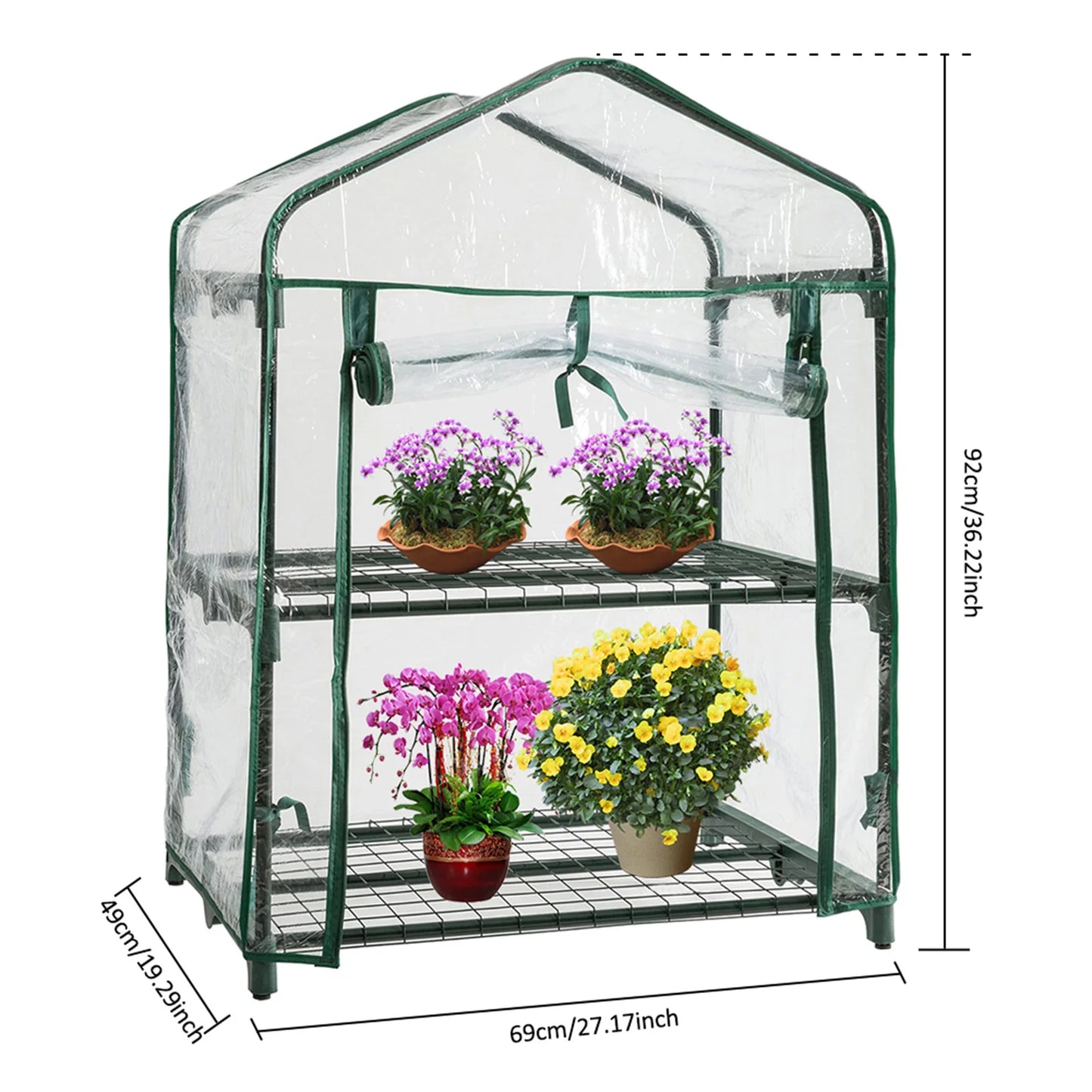 Greenhouse Cover Transparent Rainproof 4-layer PVC Cover Mini Greenhouse Replacement Cover for garden home
