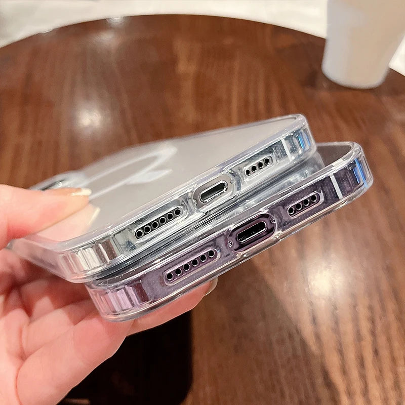 iPhone-Hülle 2025: Magnetic Transparent Wireless Charge Case For iPhone 11 12 13 14 15 16 Pro Max Plus Mini X 7 8 Shockproof PC Cover Collection