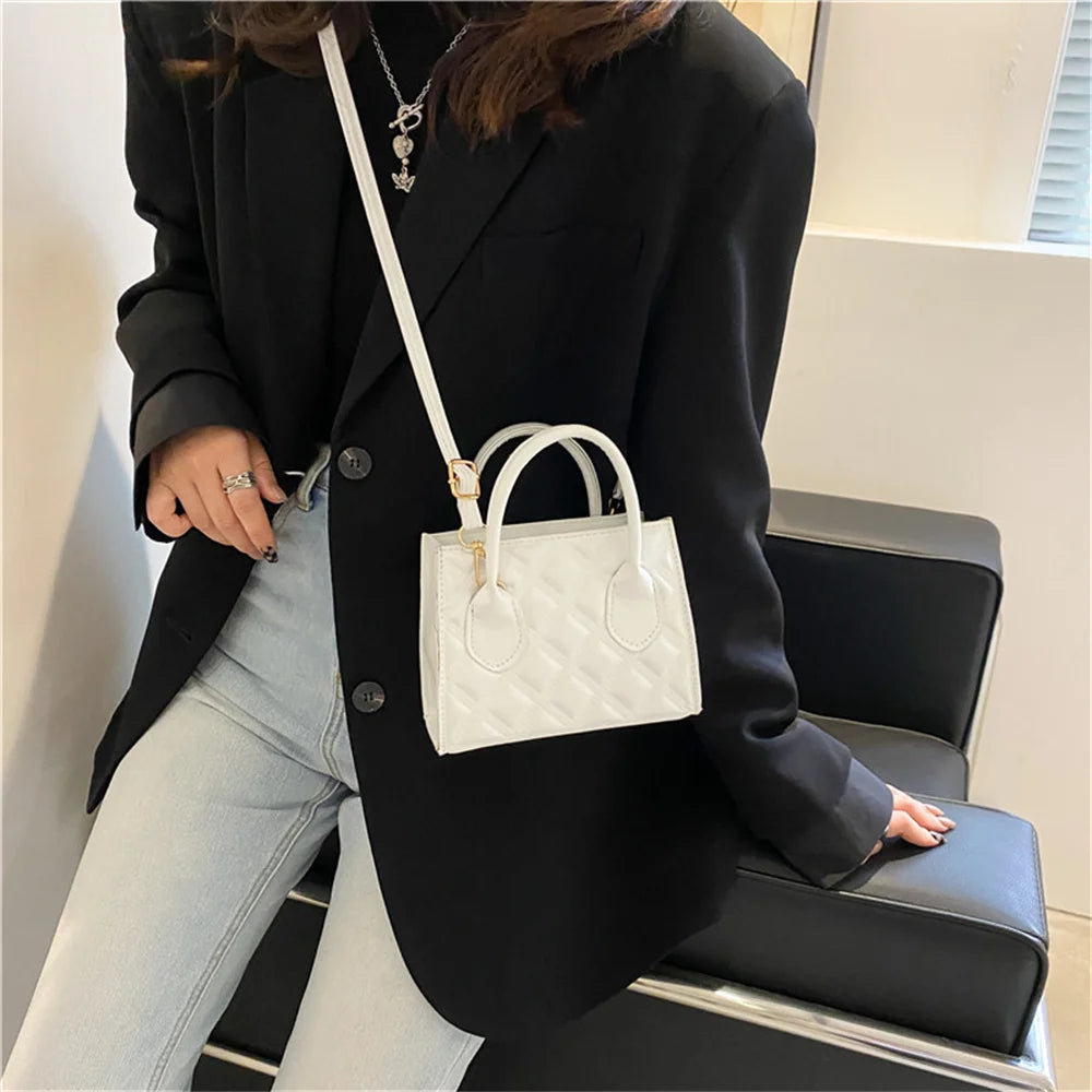 Fashion Shoulder Crossbody Bag For Women Solid Colour Pu Leather Simple Female Daily Bag Casual Handbag Purse Clutches