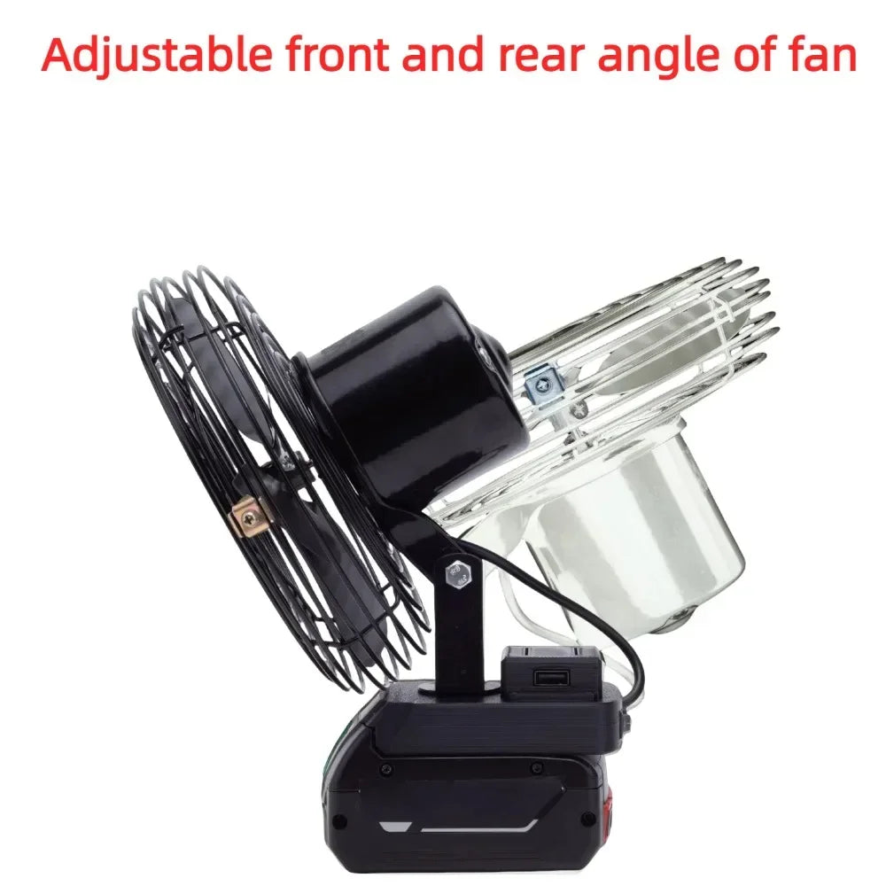 Tragbarer Ventilator Mit USB Aufladung Für BOSCH 18V Lithium Ion Schnittstelle, Für Heim Und Outdoor Camp Ventilator (Batterien Ausgeschlossen)