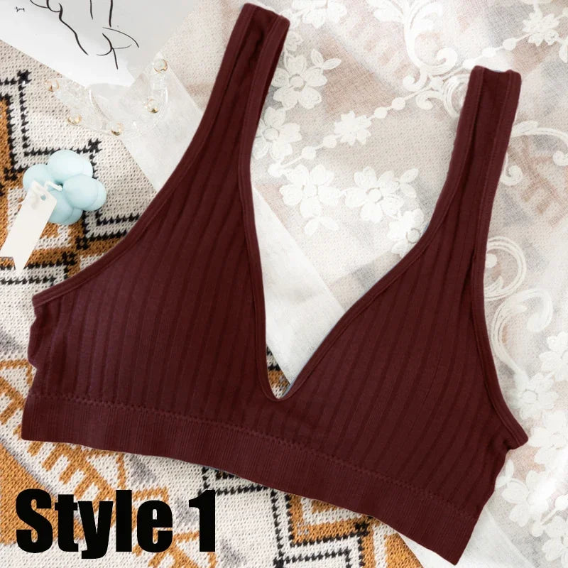 Women Seamless Sports Crop Top elegant Bra Female Tube Tops Deep V elegant Women's Underwear Bralette Sleeveless Camis Bandeau Top