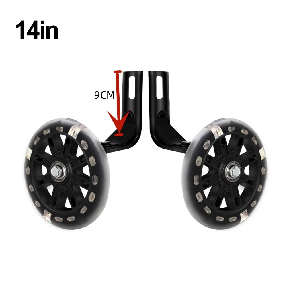 Stability Enhancing Bicycle Support Wheels for Children Suitable For Use With Popular Sizes of For kids' Bikes (14 20 Inches)