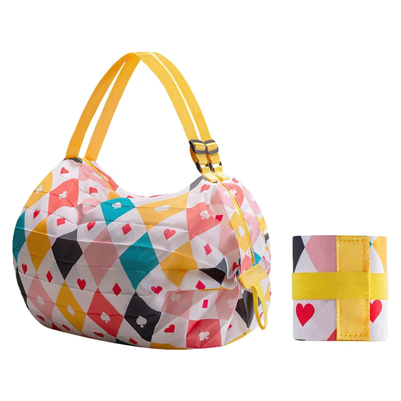 Foldable Shopping Bag Waterproof Travel Portable Storage Bag Beach Bag Supermarket Grocery Shopping Bag